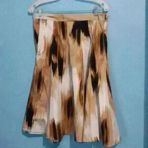 Grace women's size 10 100% cotton full A-line skirt MIDI abstract lightweight